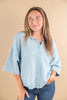 Chic Comfort Wool Blend Short Sleeve Button Down Top