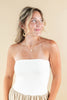 Modern Whisper Two-Tone Cotton Blend Strapless Dress