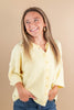 Chic Comfort Wool Blend Short Sleeve Button Down Top