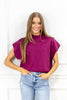 Parisian Romance Mock Neck Short Sleeve Top