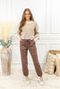 Cocoa Beach Brown Jogger Mica Denim Jeans