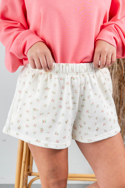 Floral Daydream Dainty Floral Terry Lounge Shorts