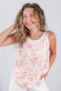 Femme Edge Floral Print Sleeveless Knit Top