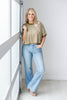 Perfect Match Gingham Crew Neck Short Sleeve Knit Top