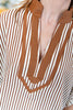 Lovely Moment Split Neck Contrast Striped Dolman Sleeve Top