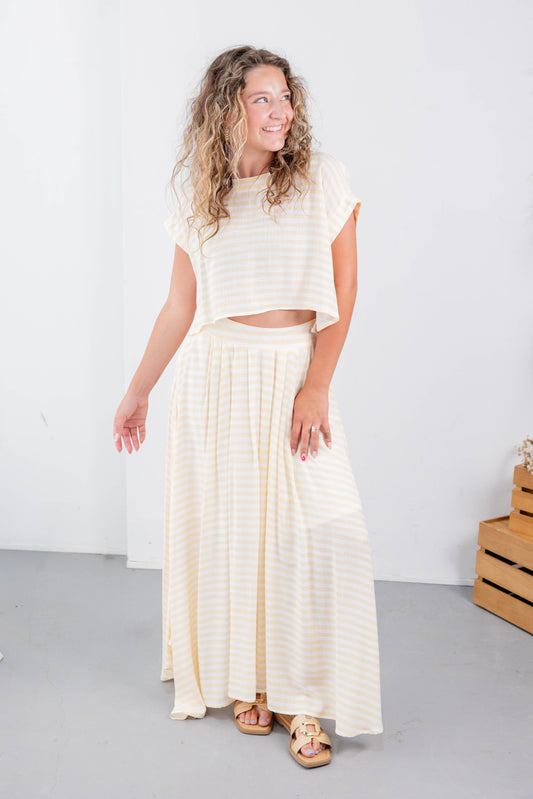 Lighthouse Glow Striped Cropped Top