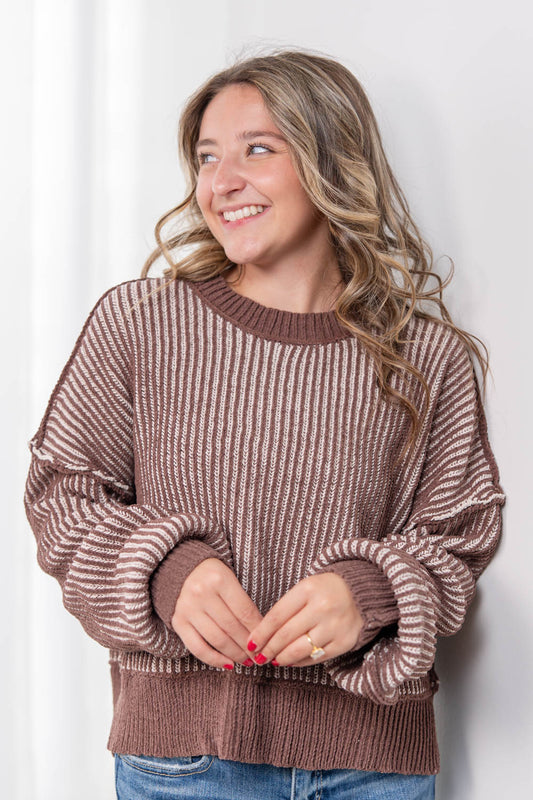 Wavelength Stripe Sweater Top