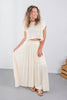 Lighthouse Glow Striped Pleated Maxi Skirt