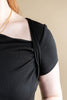 Off Balance Asymmetrical Black Short Sleeve Top