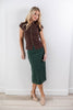 Feminine Flair Button Down Mock Neck Split Front Hem Top