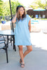 Metro Chic Half Zip Up Shift Dress
