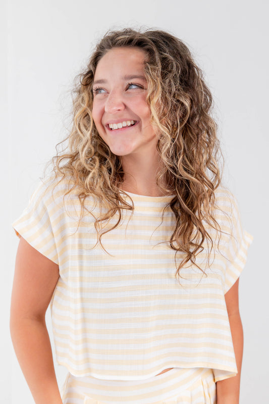 Lighthouse Glow Striped Cropped Top