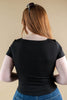 Off Balance Asymmetrical Black Short Sleeve Top