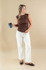 Feminine Muse Textured Sleeveless Boatneck Top