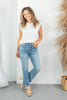 Sweetheart Stripes Flutter Sleeve Striped Knit Top