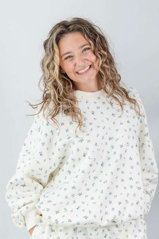 Floral Daydream Dainty Floral Terry Sweatshirt