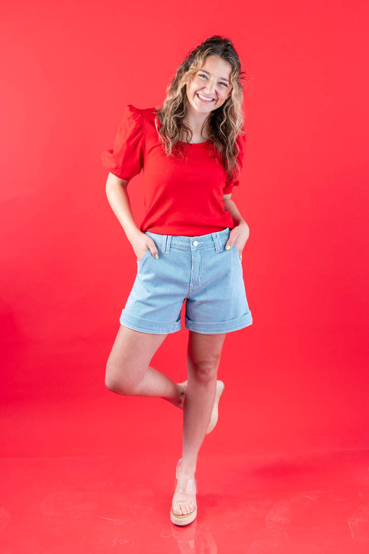 All On The Line Striped Shorts