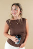Feminine Muse Textured Sleeveless Boatneck Top
