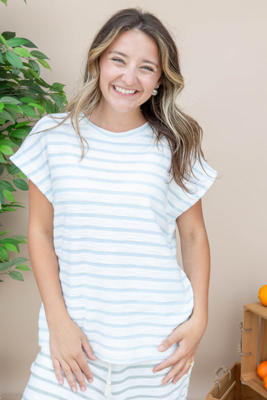 Sprinkle Of Stripes Short Sleeve Top
