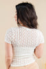 Textured Trends Sheer Floral Lace Short Sleeve Top