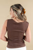 Feminine Muse Textured Sleeveless Boatneck Top