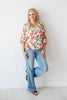 Blooming Beautiful Pink Multi Floral V-Neck Blouse