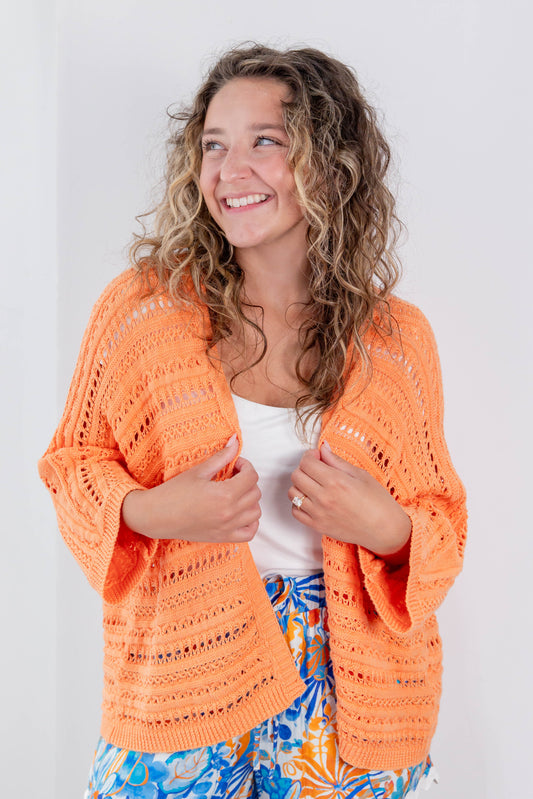 Easy Days Crochet Knit Open Front Cardigan