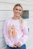 Pastel Pumpkin Crewneck Cotton Blend Graphic Sweatshirt