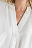 Textured Glam Oversized V-Neck Dolman Sleeve Blouse