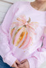 Pastel Pumpkin Crewneck Cotton Blend Graphic Sweatshirt