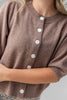 Classic Charm Wool Blend Short Sleeve Cardigan Sweater