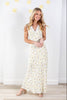 Sweet Magnolia Floral Print Lace Trim Maxi Dress