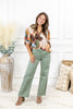 Thyme to Shine Wide Leg Crop Mica Denim Jeans