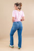 Leading Lady Comfort Stretch Frayed Hem Kick Flare Jeans