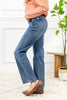 Mid Rise Tummy Control Straight Leg Jeans