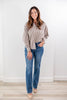 Fresh Perspective Striped Cotton Blend Dolman Long Sleeve Button Down Top