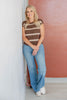 Stripe Obsessed Striped Front Seam Knit Sweater