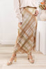 Catching Feelings Plaid Satin Midi Skirt