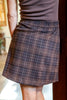 Hidden Desire Wool Blend Faux Wrap Plaid Mini Skirt