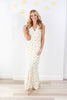 Sweet Magnolia Floral Print Lace Trim Maxi Dress