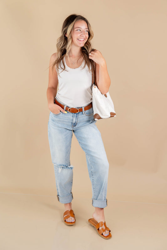 Loop Me In Bandana Loop Boyfriend Jeans