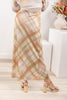 Catching Feelings Plaid Satin Midi Skirt