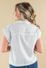 Yacht Day Striped Short Sleeve Button Down Top