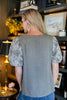 Pretty Pick Cotton Blend V-Neck Floral Embroidered Puff Sleeve Top