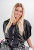 Gracefully Yours Lace Trimmed Satin Blouse