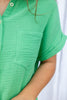 Dreamy Motion Short Sleeve Button Down Top