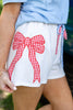 Liberty Lovebug Embroidered Gingham Bow Shorts