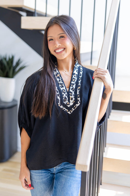 Signature Spots Short Sleeve Dolman Top