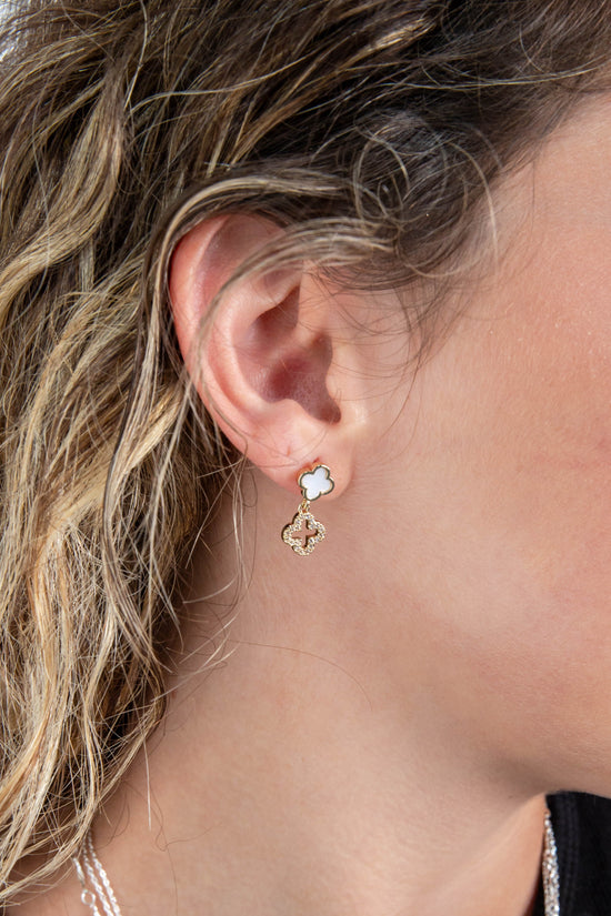 Clover Crush Double Quatrefoil Drop Earrings