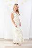 Sweet Magnolia Floral Print Lace Trim Maxi Dress